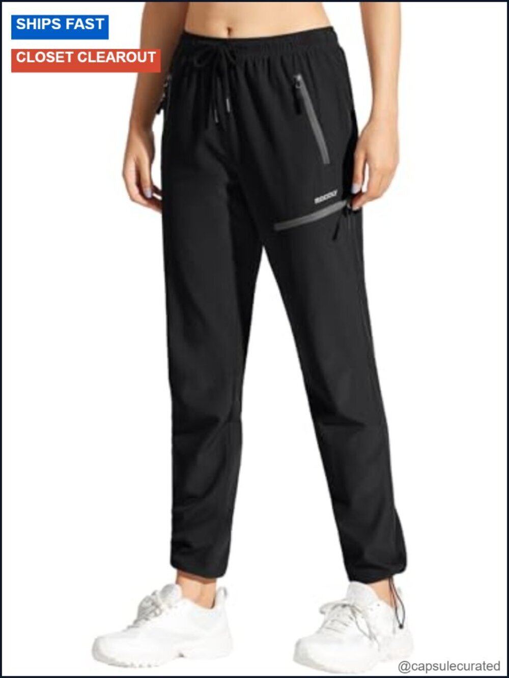 Cargo Hiking Pants Elastic Waist Quick Dry Lightweight Water Resistant Active